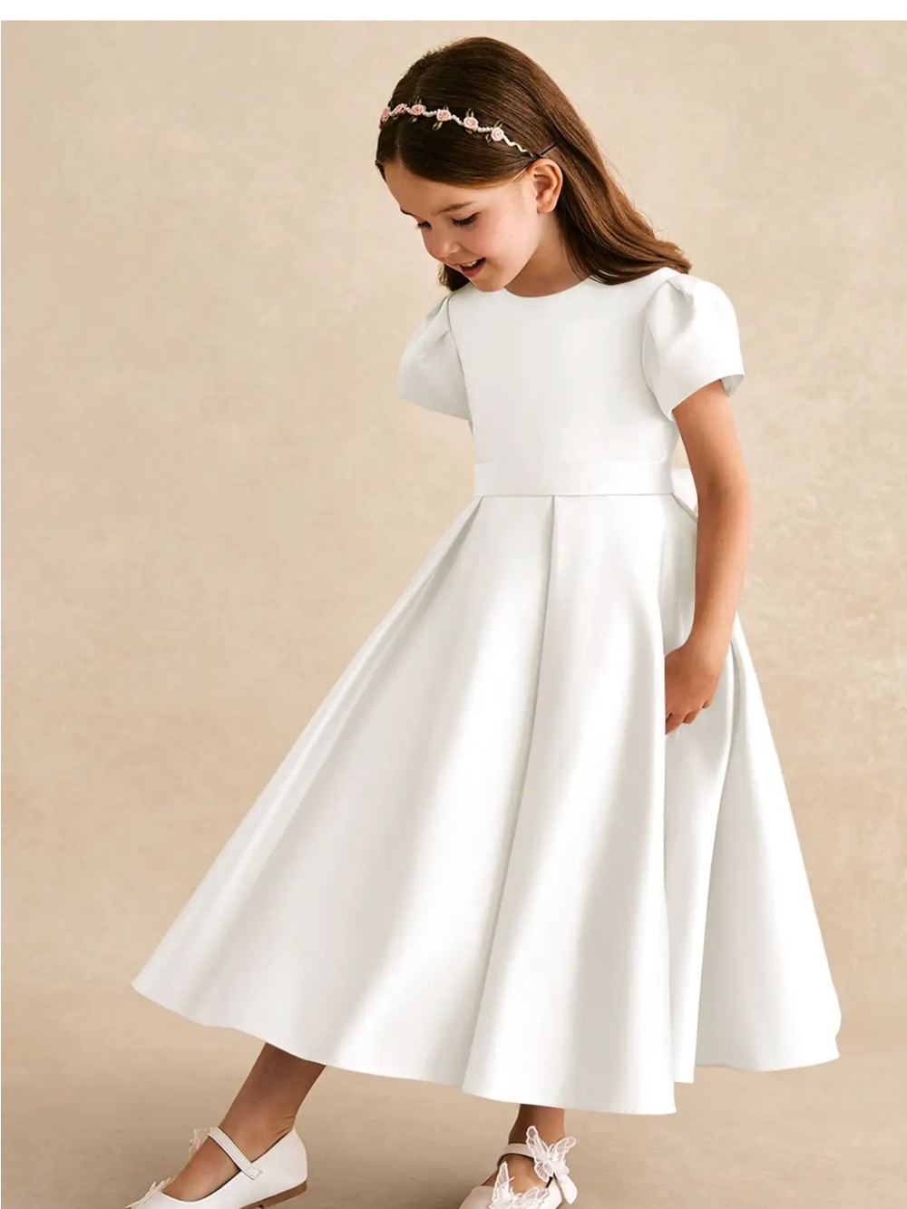Azazie Princess
Ivory A-Line Pleated Matte Satin Dress
